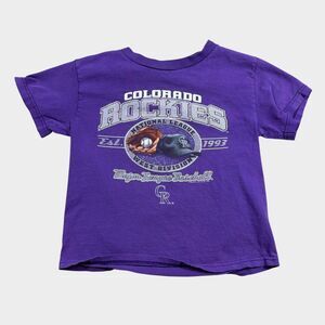 Vintage Colorado Rockies T Shirt Youth Kids Purple MLB Baseball Genuine Merch
